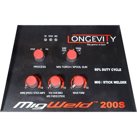 Longevity MIGWELD 200S, 200 Amp MIG/180 Amp STICK Welder 220V (Spoolgun Capable) 880147